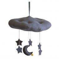 Pillow & Toast Baby Crib Mobile, Handmade Felt Moon and Stars Crib-Mobile, Hanging Crib Nursery-Decor Gift...