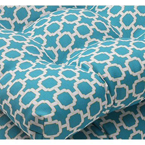  Pillow Perfect Indoor/Outdoor Multicolored Modern Floral Wicker Seat Cushions, 2-Pack