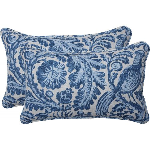  Pillow Perfect IndoorOutdoor Tucker Resist Azure Rectangular Throw Pillow (Set of 2), 18.5 x 11.5 x 5, Blue, 2 Piece