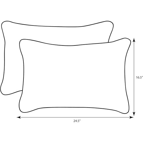  Pillow Perfect Outdoor Carmody Corded Oversized Rectangular Throw Pillow, Navy, Set of 2