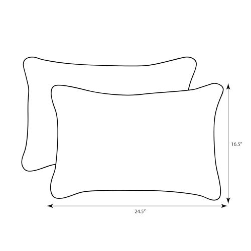  Pillow Perfect Outdoor Carmody Corded Oversized Rectangular Throw Pillow, Navy, Set of 2