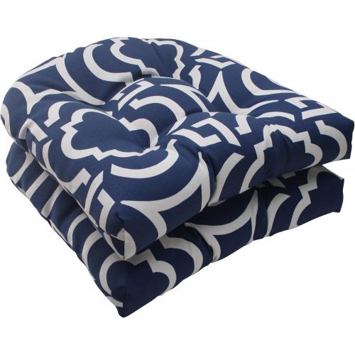  Pillow Perfect Outdoor Carmody Corded Oversized Rectangular Throw Pillow, Navy, Set of 2