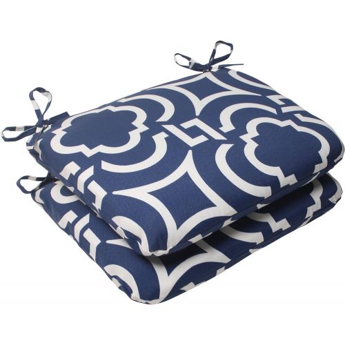  Pillow Perfect Outdoor Carmody Corded Oversized Rectangular Throw Pillow, Navy, Set of 2