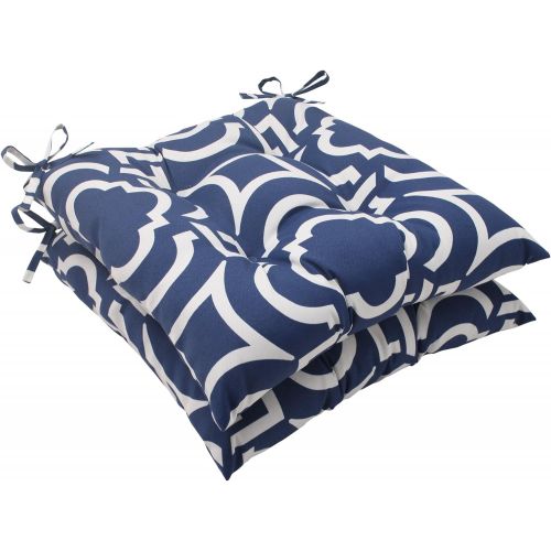  Pillow Perfect Outdoor Carmody Corded Oversized Rectangular Throw Pillow, Navy, Set of 2