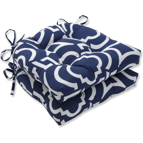  Pillow Perfect Outdoor Carmody Corded Oversized Rectangular Throw Pillow, Navy, Set of 2