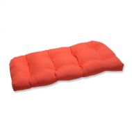 Pillow Perfect Indoor/Outdoor Wicker Loveseat Cushion with Sunbrella Canvas Melon Fabric, 44 in. L X 19 in. W X 5 in. D
