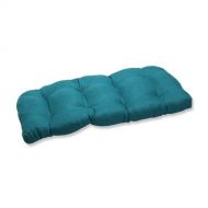 Pillow Perfect Outdoor Rave Teal Wicker Loveseat Cushion