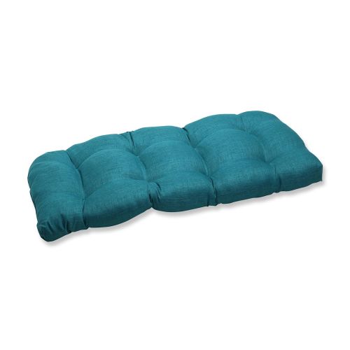  Pillow Perfect Outdoor Rave Teal Wicker Loveseat Cushion
