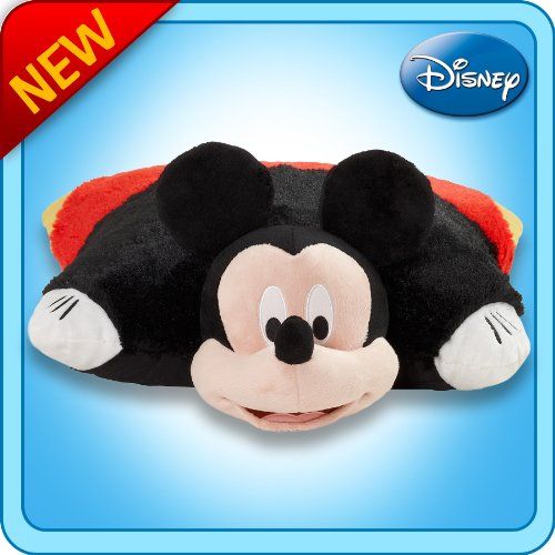  Pillow Pets Authentic Disney 18 Mickey Mouse, Folding Plush Pillow- Large
