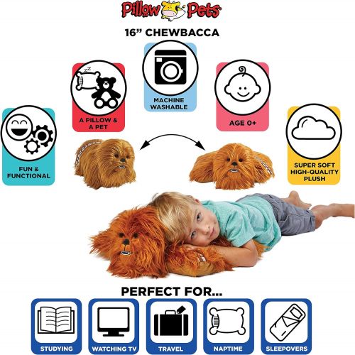  [아마존베스트]Pillow Pets Chewbacca - Disney Star Wars Stuffed Animal Plush Toy, Brown