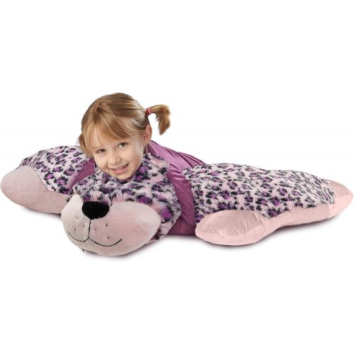  Pillow Pets Jumboz, Pink Leopard, 30 Jumbo Folding Plush Pillow