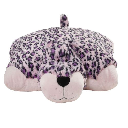  Pillow Pets Jumboz, Pink Leopard, 30 Jumbo Folding Plush Pillow