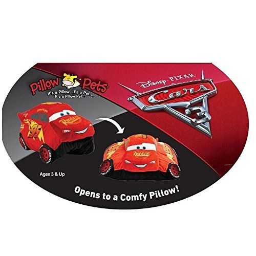  Pillow Pets Disney Pixar Cars 3, Lightning Mcqueen, 16 Stuffed Plush Toy