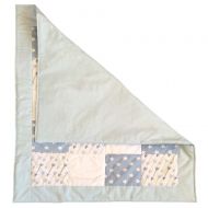 Pillowerus Handmade 100% Cotton Newborn/Baby/Toddler Patchwork 29x36 Arrows and Stars Pattern Soft Blue/White Blanket/Quilt/Playmat/Comforter
