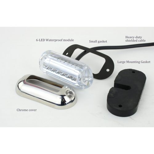  Pilotlights.net Waterproof Underwater Marine LED Pod Light - Cool White LED, Heavy duty, Waterproof 12 VDC