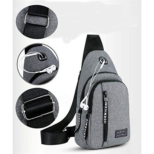  Pine Small Sling Bag Crossbody Chest Shoulder Water Resistant Sling Purse One Strap Travel Bag for Men Women Boys With Earphone Hole