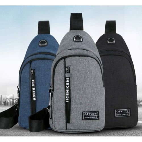  Pine Small Sling Bag Crossbody Chest Shoulder Water Resistant Sling Purse One Strap Travel Bag for Men Women Boys With Earphone Hole