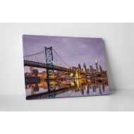 Pingo World Philadelphia Night Skyline Gallery Wrapped Canvas Wall Art, 20 x 16