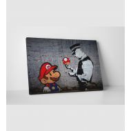 PingoWorld Banksy Super Mario Bros Canvas Wall Art 20x16