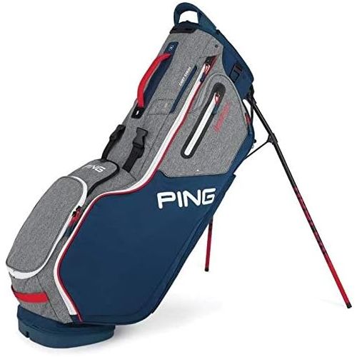 핑 [아마존베스트]PING New Hoofer 14 Way Stand Golf Bag [Heather Grey/Navy/Scarlet]