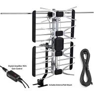 Pingbingding pingbingding Outdoor Antenna Digital HDTV Antenna Amplified Antenna with Mounting Pole 150 Mile Long Range High Gain For UHFVHF 40FT Coaxial Cable