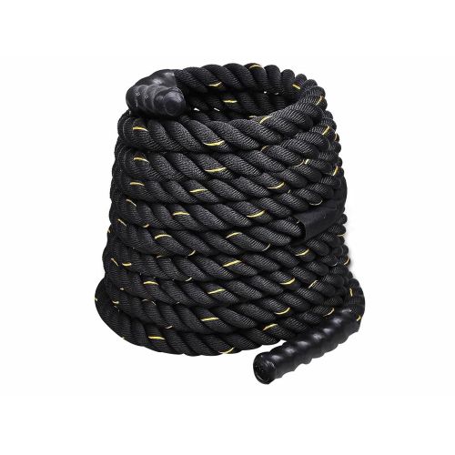 핑 Pingkay Comie 2 30ft Black Poly Dacron Battle Rope Exercise Workout Strength Training Rope Undulation Rope Fitness