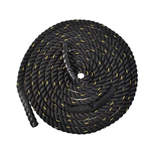 핑 Pingkay Comie 2 30ft Black Poly Dacron Battle Rope Exercise Workout Strength Training Rope Undulation Rope Fitness