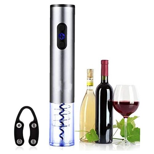  [아마존베스트]PiniceCore Electric Wine Bottle Openers Set Battery Operated Wine Opener Kit Cordless Automatic Corkscrew Combo Attached Foil Cutter Vacuum Seal Wine Aerator Pourer Stainless Steel