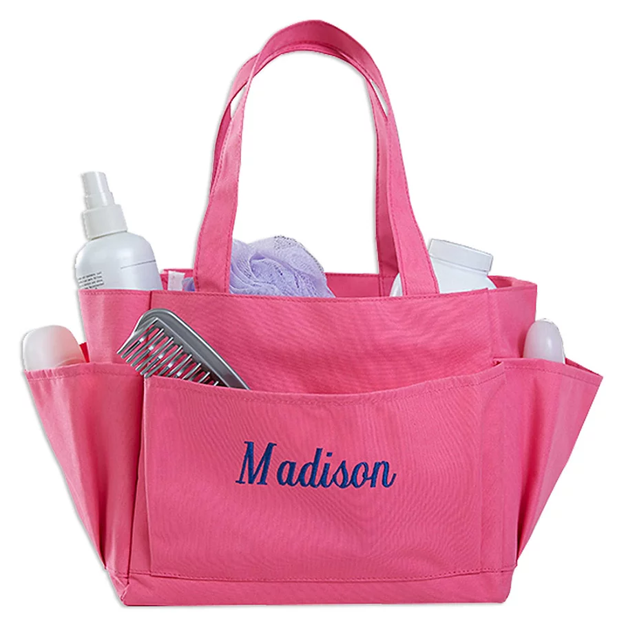  Pink Perfection Embroidered Name Shower Caddy