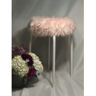 Pink Faux Fur Vanity Chair