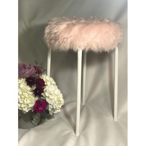  Pink Faux Fur Vanity Chair