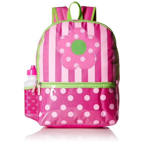  Pink Platinum Girls Dots and Stripes 16 Inch Backpack with Lunch Kit, Pink