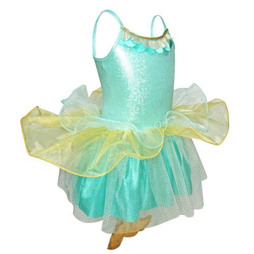  Pink Poppy Mermaid Princess Dress Costume Mint Gold