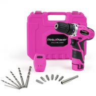 Pink Power PP121LI 12V Cordless Drill & Driver Tool Kit for Women- Tool Case, Lithium Ion Electric Drill, Drill Set, Battery & Charger