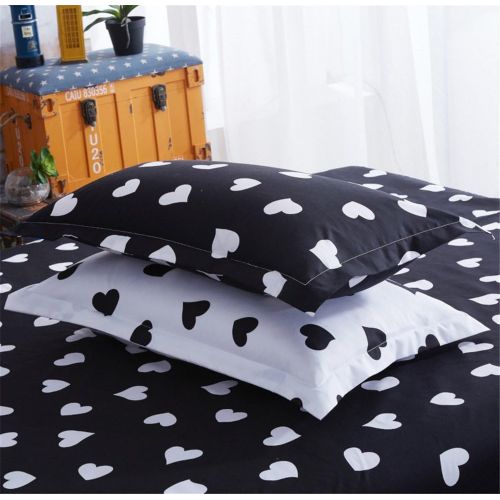  PinkMemory Queen Duvet Cover Lightweight Microfiber Bedding Set,Reversible Black and White Heart Printing Bedding Collection for Girls Adult-Breathable,Comfy,Zipper Closure