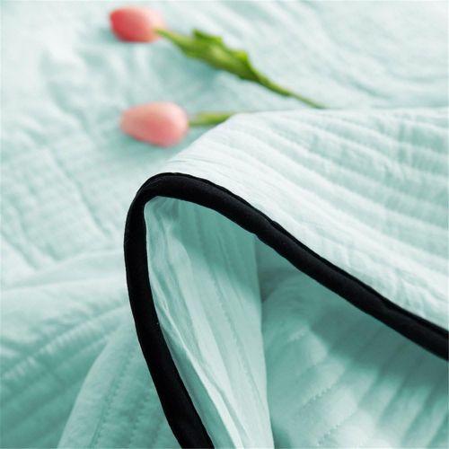  PinkMemory 3pc Quilt Sets with Matching Pillow Shams Solid Color BedspreadCoverlet Blanket Quilt Set for Teens Girls,Lightwight Microfiber,TwinFull Size-Mint,Full