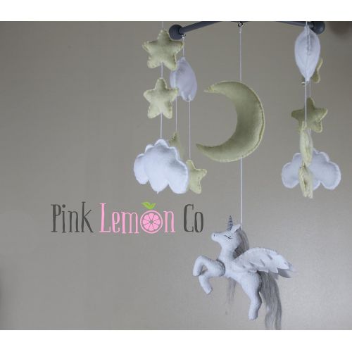  Pinklemonco Unicorn baby mobile