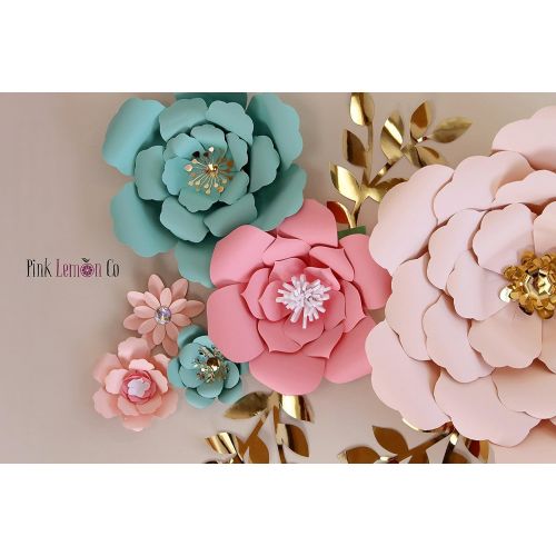  Pinklemonco Nursery wall art nursery wall stickers paper flower giant paper flowers floral nursery