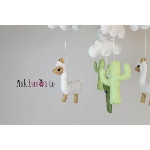  Pinklemonco llama baby mobile llama nursery decor crib baby mobile nursery decor girls nursery decor baby mobiles nursery baby mobile nursery baby mobiles felt baby mobile handmade baby mobile