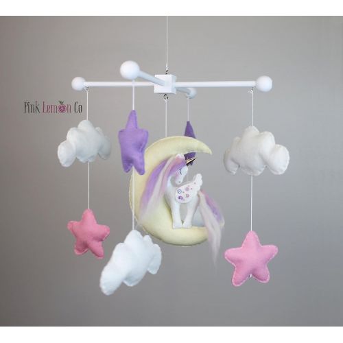  Pinklemonco unicorn baby mobile girl baby mobile nursery mobile unicorn baby