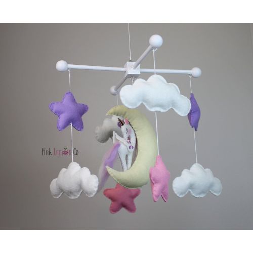  Pinklemonco unicorn baby mobile girl baby mobile nursery mobile unicorn baby