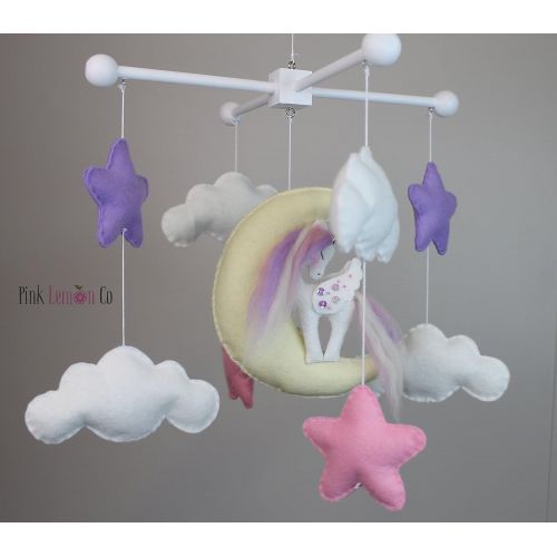  Pinklemonco unicorn baby mobile girl baby mobile nursery mobile unicorn baby