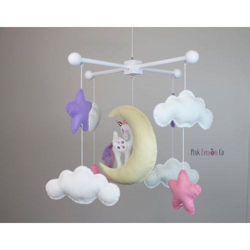  Pinklemonco unicorn baby mobile girl baby mobile nursery mobile unicorn baby