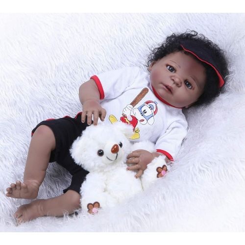  Lilith Real Life Like Reborn Baby Boy Doll 23Inch 57cm Reborn Baby Doll Soft Silicone Vinyl Child Growth Partner Magnet Pacifier