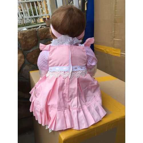  Lilith 18 Inch 45cm Soft Cloth Body Silicone Vinyl Reborn Baby Girl Boy Doll Realistic Lifelike Real Looking Baby Dolls Magnet Pacifier (Pink)