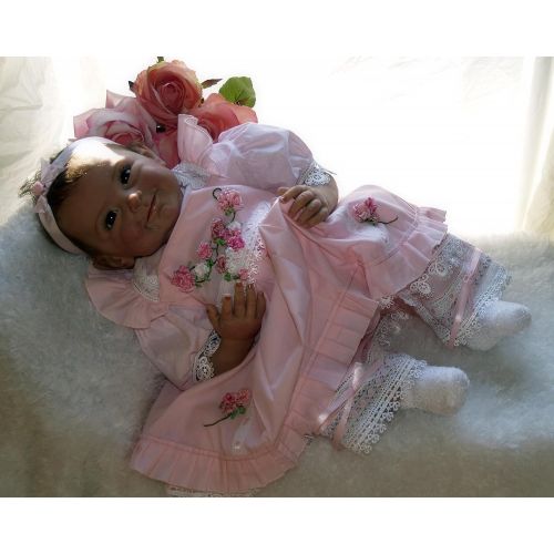  Lilith 18 Inch 45cm Soft Cloth Body Silicone Vinyl Reborn Baby Girl Boy Doll Realistic Lifelike Real Looking Baby Dolls Magnet Pacifier (Pink)