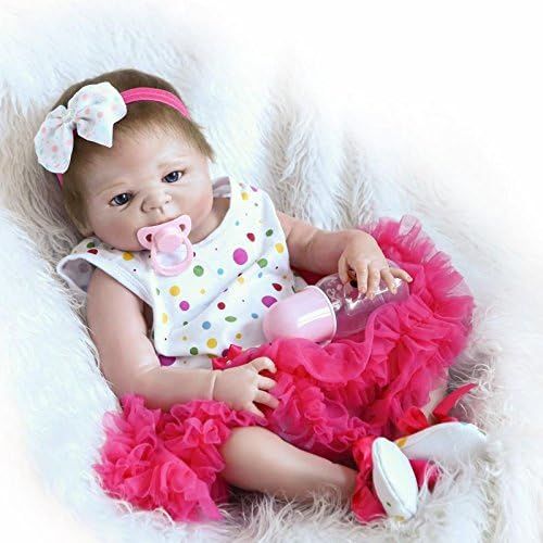  Lilith 23 Inch 57cm Realistic Looking Baby Girl Doll Awake Soft Silicone Full Body Vinyl Lifelike Reborn Baby Dolls Toddler Magnet Pacifier Anatomically Correct (Reborn Doll Girl)