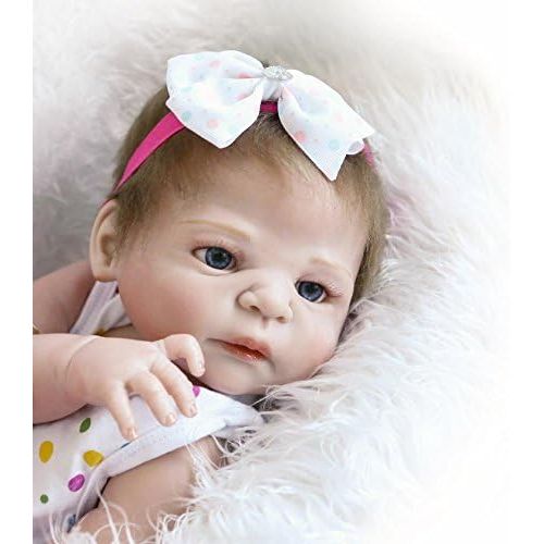  Lilith 23 Inch 57cm Realistic Looking Baby Girl Doll Awake Soft Silicone Full Body Vinyl Lifelike Reborn Baby Dolls Toddler Magnet Pacifier Anatomically Correct (Reborn Doll Girl)