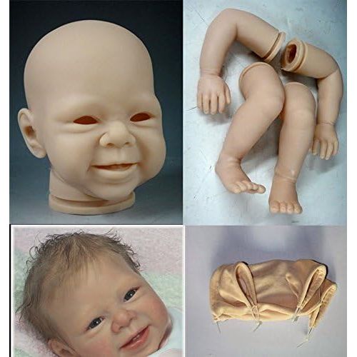  Lilith Unpainted Soft Vinyl Silicone Reborn Baby Doll Kit Set Including Head, Legs, Arms and Cloth Body Slip, Finished Size 22 Inch