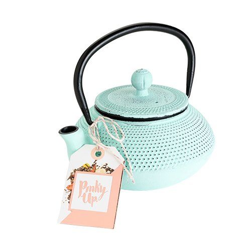  Pinky Up 5053 Miko Light Cast Iron Teapot, Blue